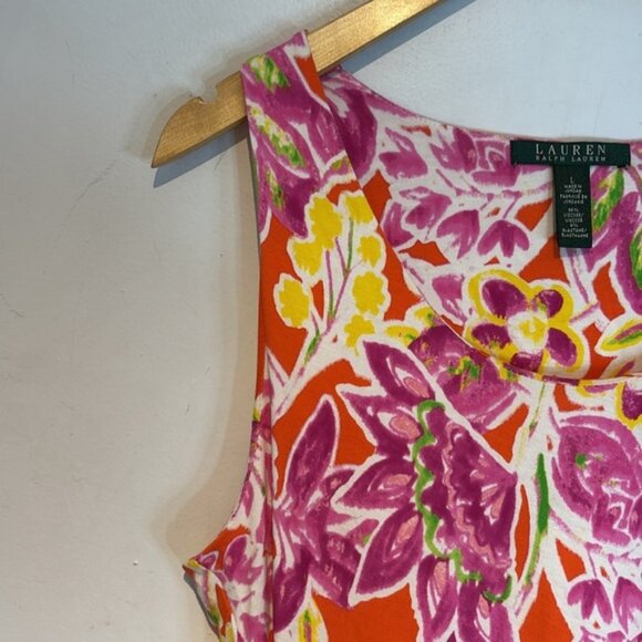 Ralph Lauren Floral Maxi Dress Beachy Colorful Feminine Boho size large - Picture 4 of 8